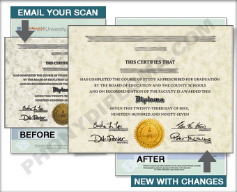 From Your Scan - DIPLOMA & TRANSCRIPT Full Custom D&T